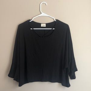 Black caution to the wind long sleeved shirt